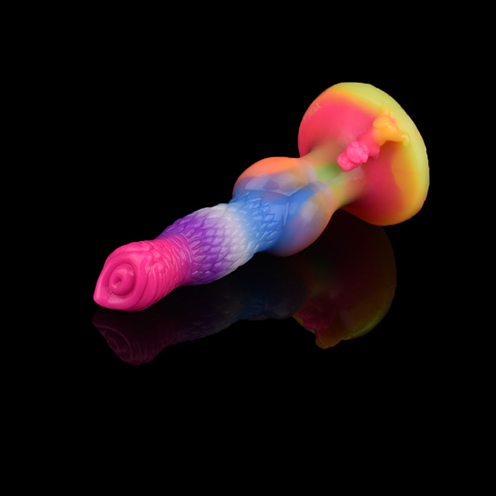 20.3 cm Glow In The Dark Dog Rainbow Dildo