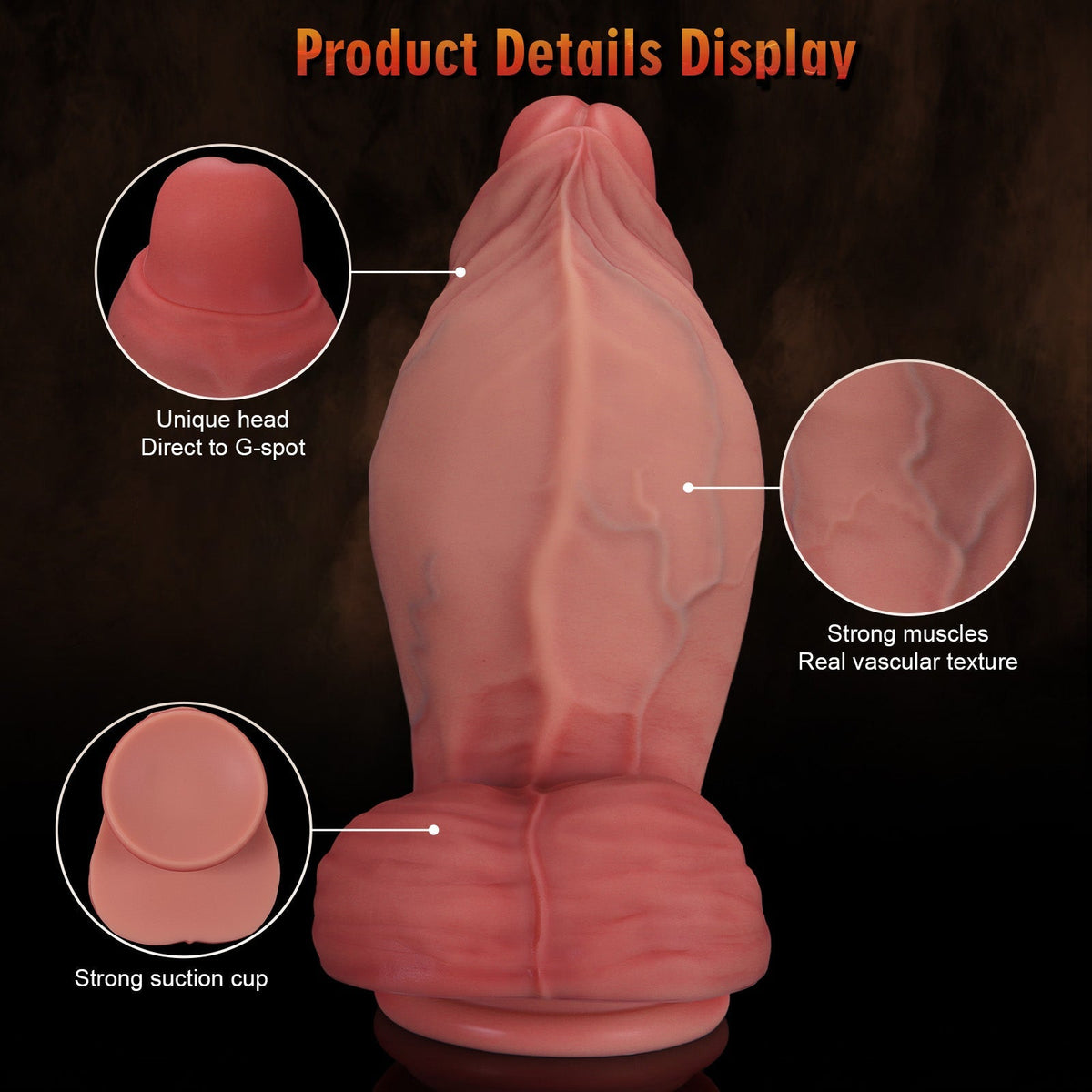 3 Inch Wide Silicone Girthy Dildo With Foreskin