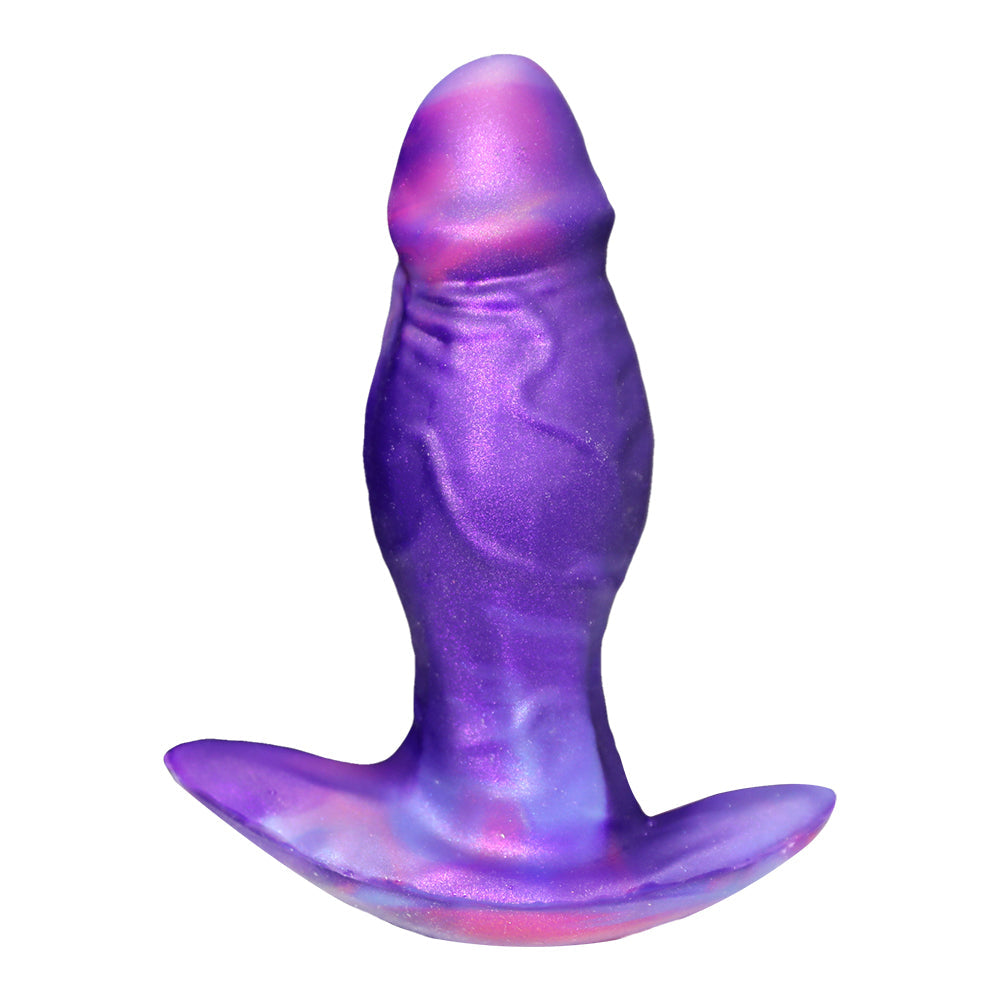 Purple Fantasy Inflatable Short Thick Anal Dildo