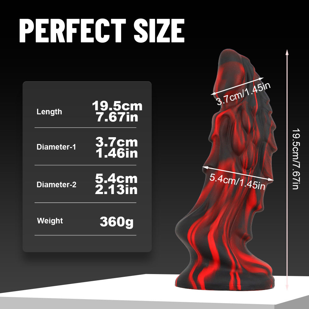 Black And Red Fantasy Dragon Tapered  Dildo