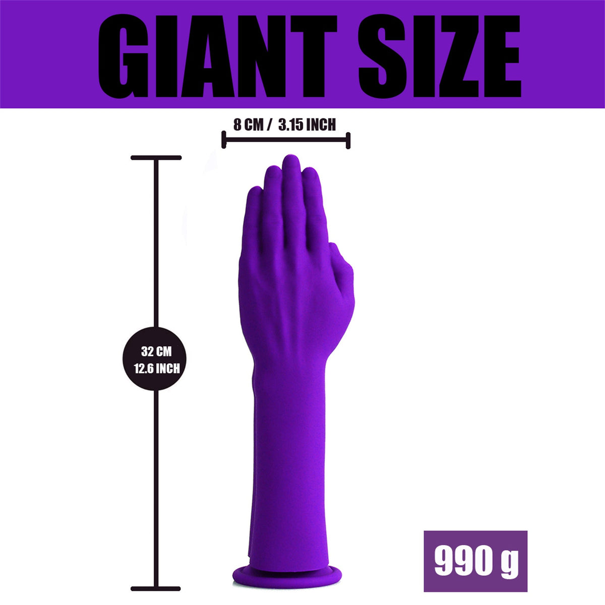 12.6 Inch Red Double Hand Silicone Fisting Dildo