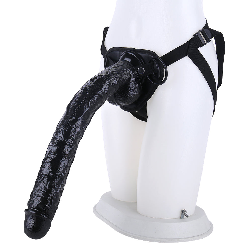 Huge Strap-On 43 cm Black Dildo