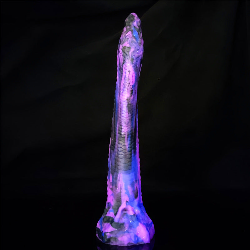 10 Inch Purple Fantasy Slim Snake Textured Dildo