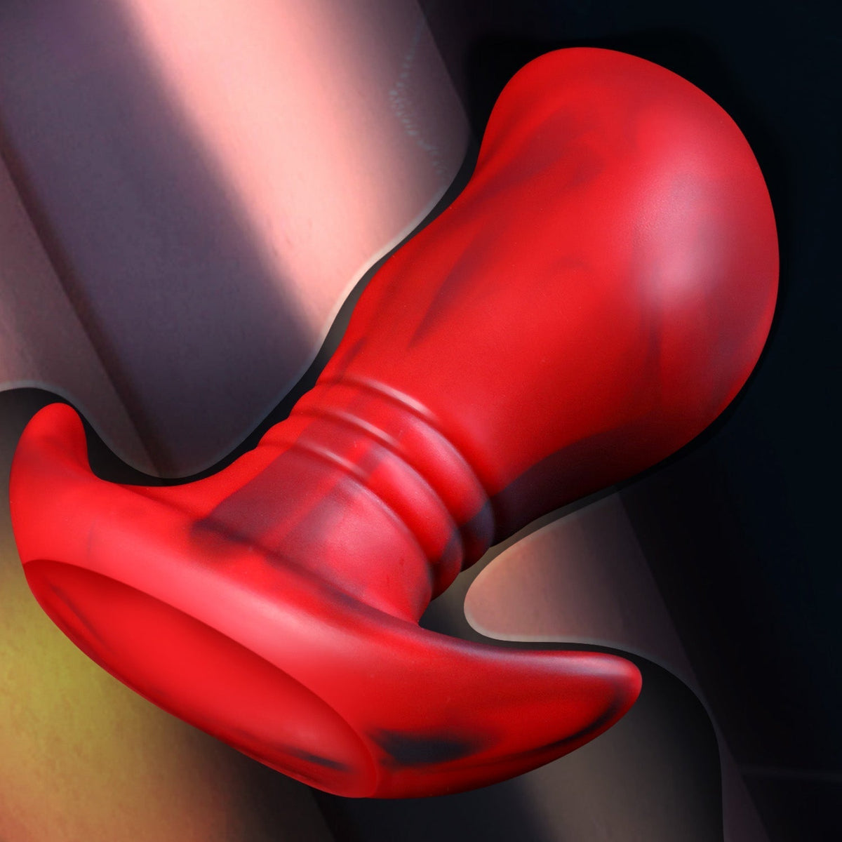 Red Silicone Curved Huge Butt Plug Kit