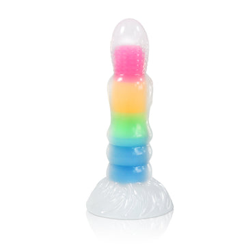 Rainbow Glow In The Dark Knot Dildo