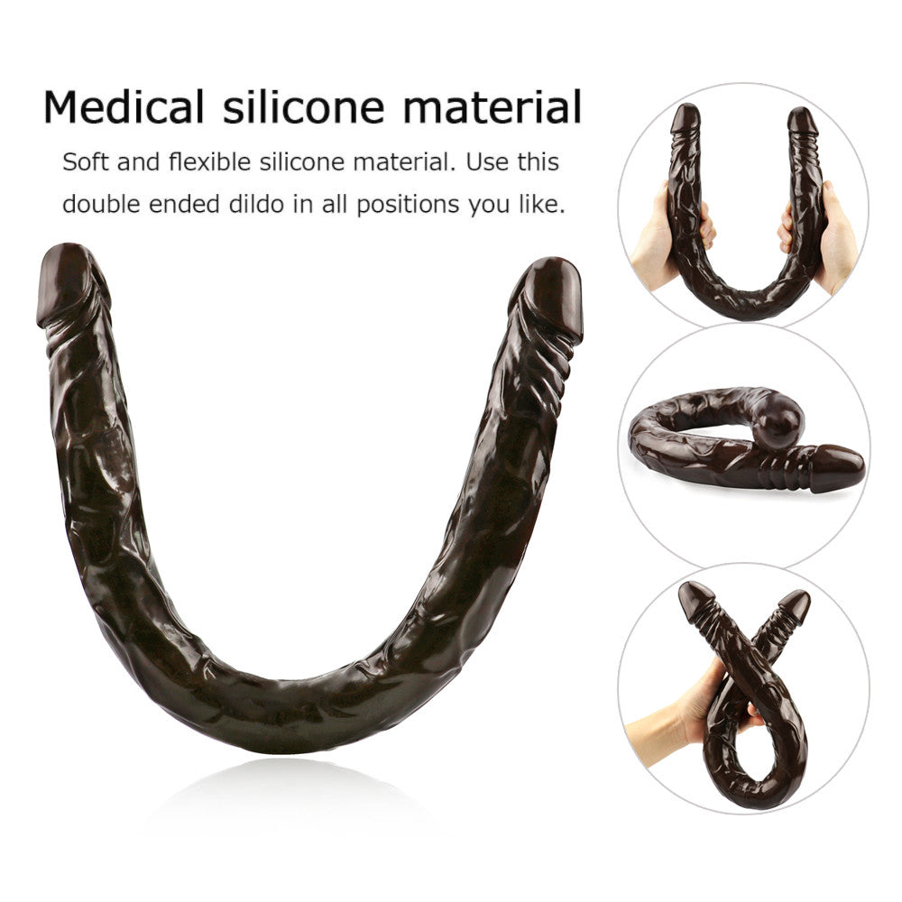21 Inch Silicone Veined Textured Double Ended Dildo
