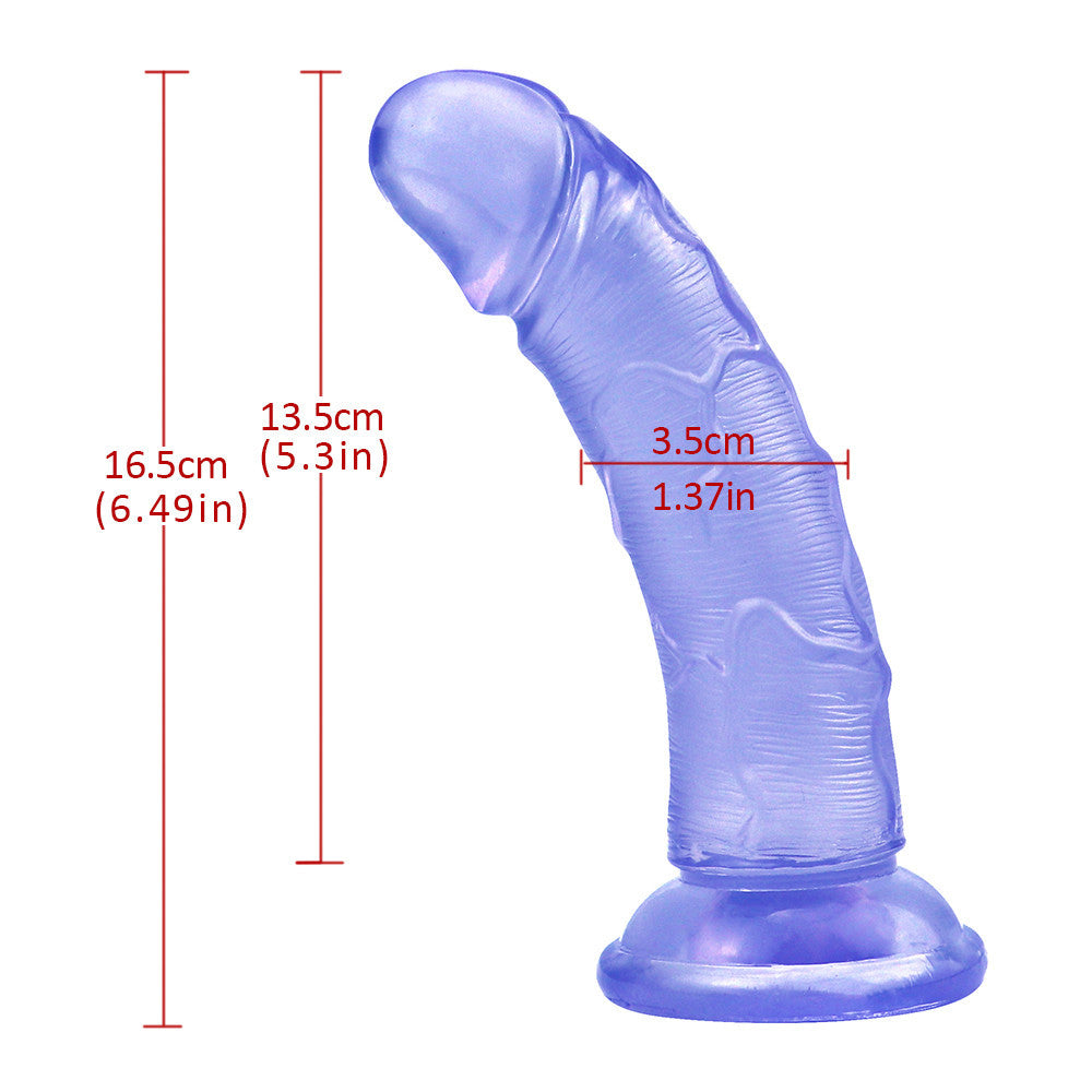 6.5 Inch Blue Clear Jelly Mini Curved Dildo