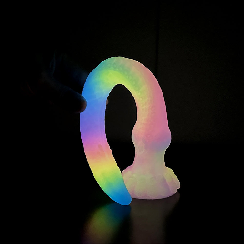 Rainbow Glow in the Dark Tentacle Dildo