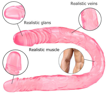 21.5 Inch Pink Jelly Long Double Ended Dildo