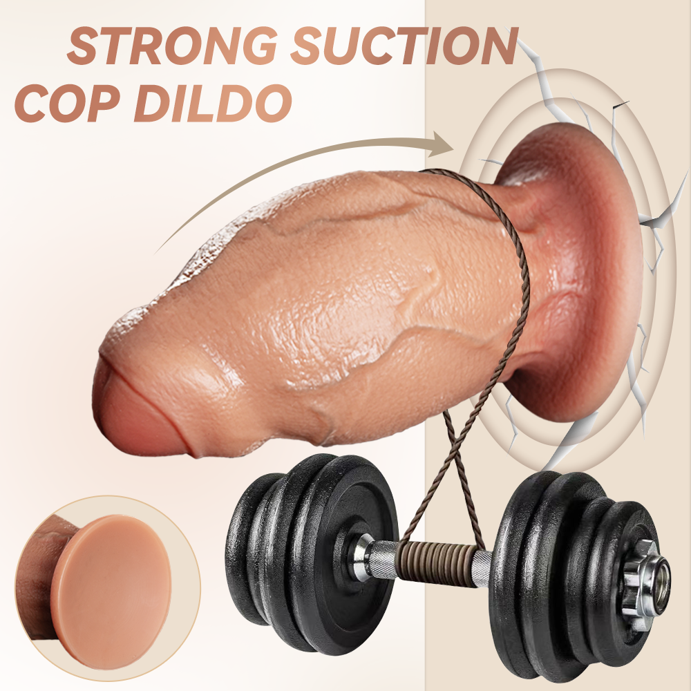 Realistic Fat Curved Silicone Uncircumcised Dildo
