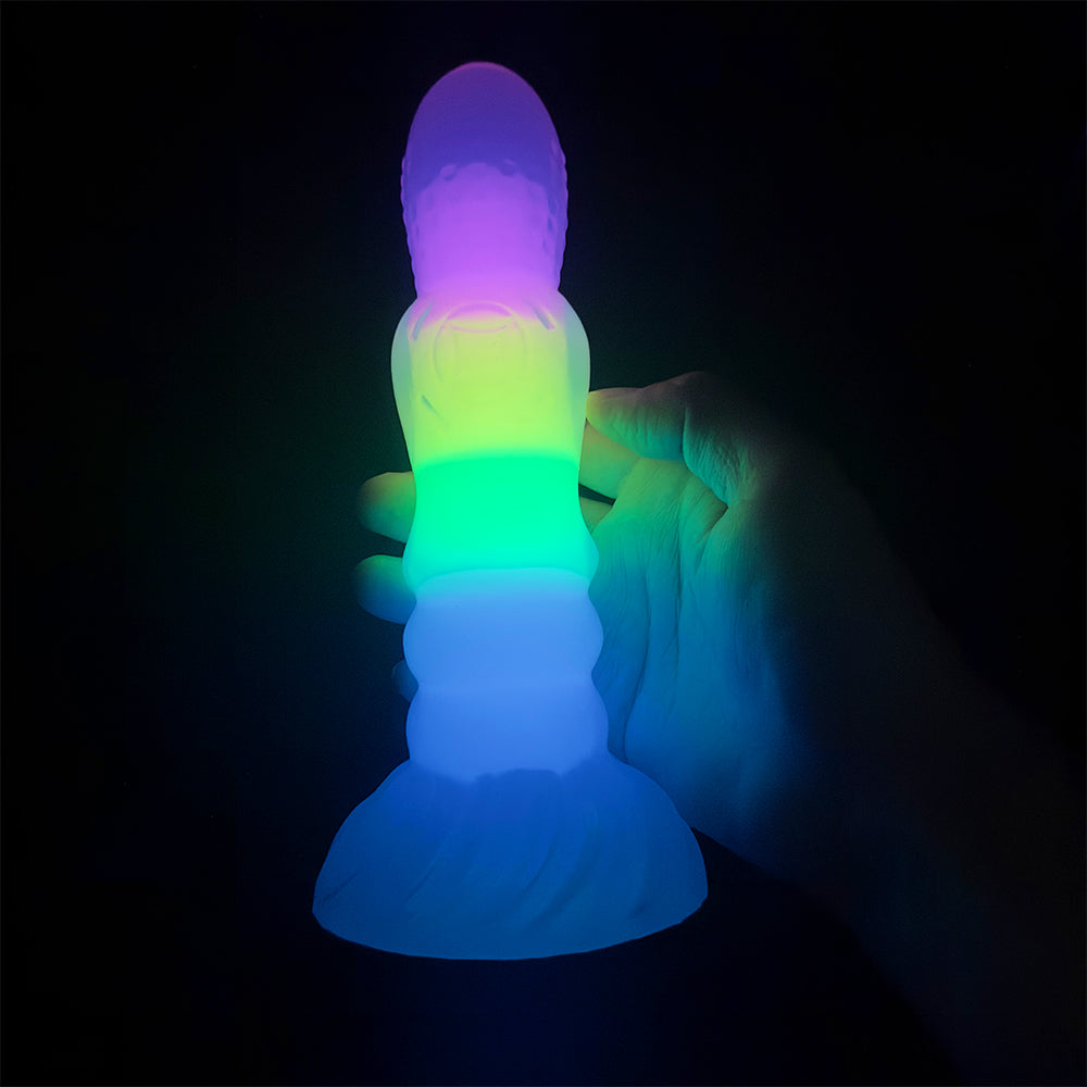 Rainbow Glow In The Dark Knot Dildo