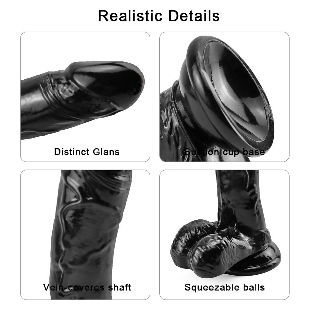 19.8 cm Curved Realistic Black Dildo