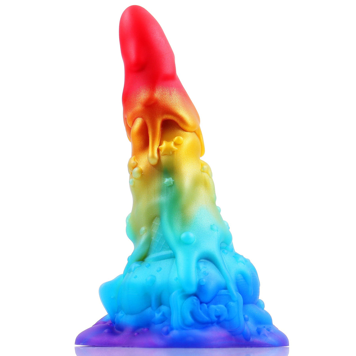 7 Inch Tapered Cone Discreet Rainbow Dildo