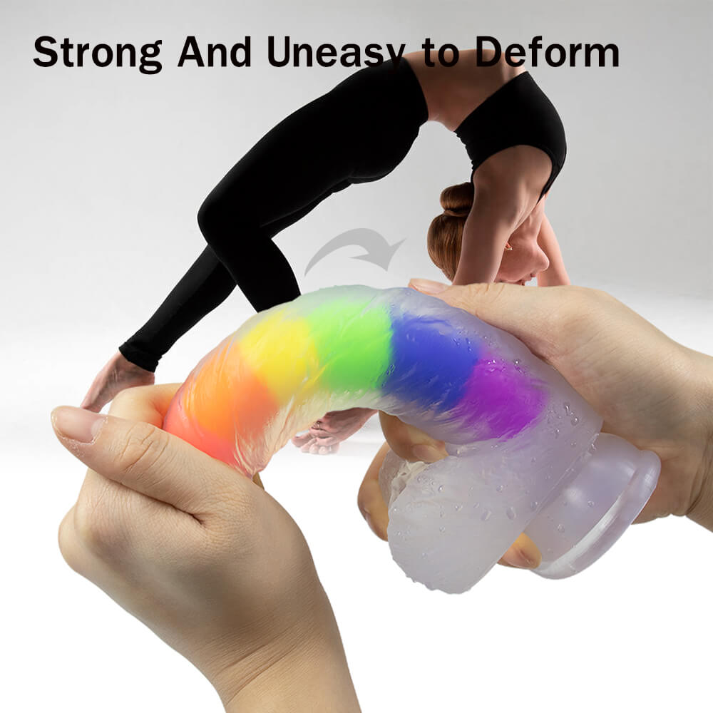 7.4 Inch Jelly Rainbow Soft Dual Density Dildo