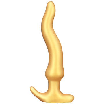 Gold Silicone Curved Huge Butt Plug