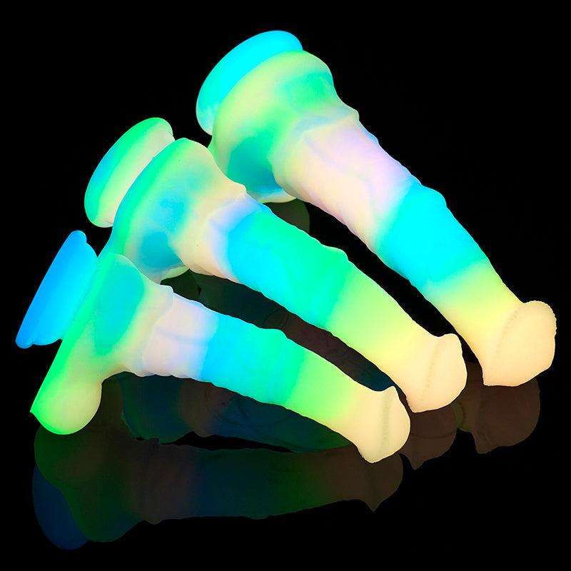 Glow in the Dark Fantasy Rainbow Horse Dildo