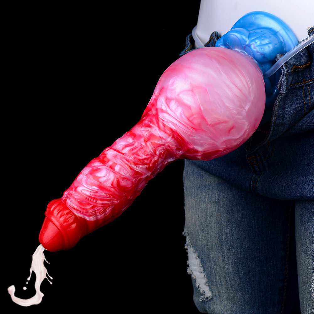 17.8 cm Ejaculating Inflatable Silicone Dog Dildo