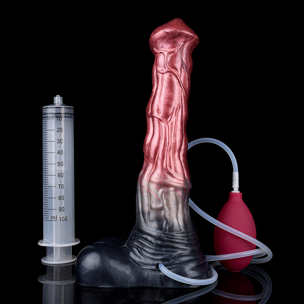 26 cm Textured Fantasy Ejaculation Horse Dildo