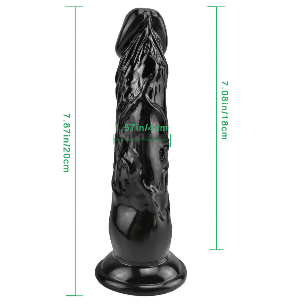 20 cm Super Straight Black Dildo
