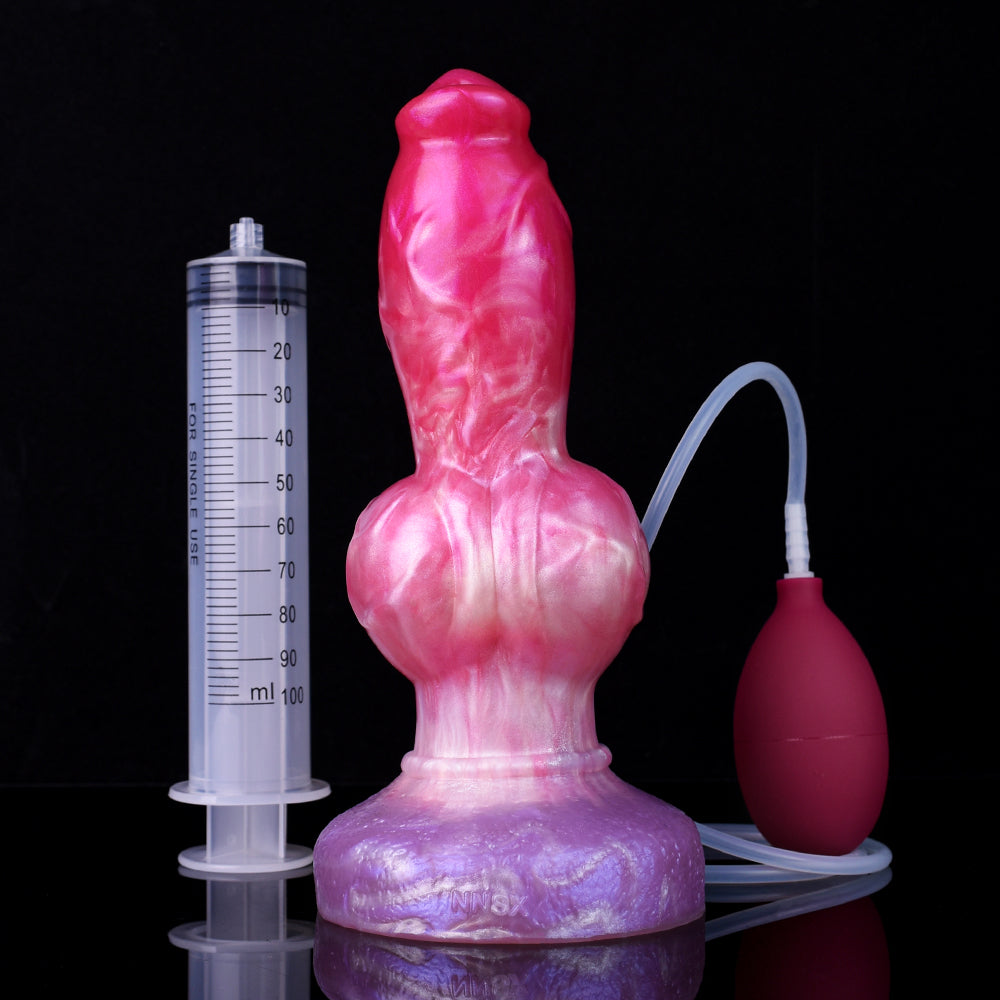 Pink Soft Knotted Ejaculating Dog Dildo