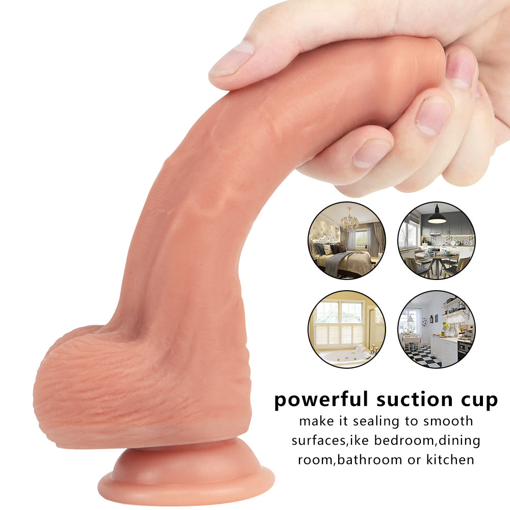 20 cm Realistic Skin Dildo with Foreskin