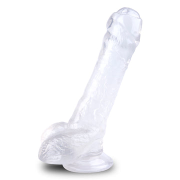 7.87 Inch Jelly Clear Dildo with Foreskin