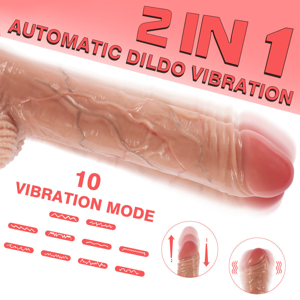 7.8 Inch Realistic Pulsating Vibrator Thrusting Dildo