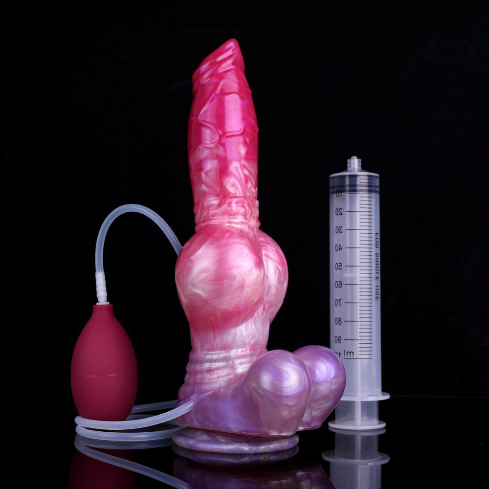 25.4 cm Silicone Knot Dog Squirting Dildo