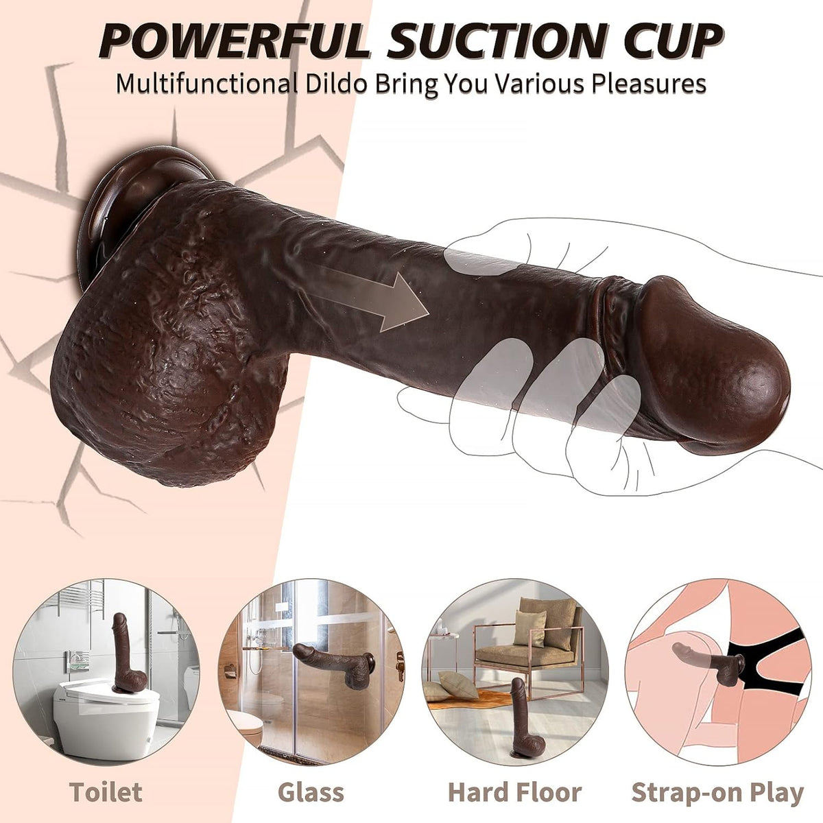 Remote Control Black Vibrating Thrusting Dildo