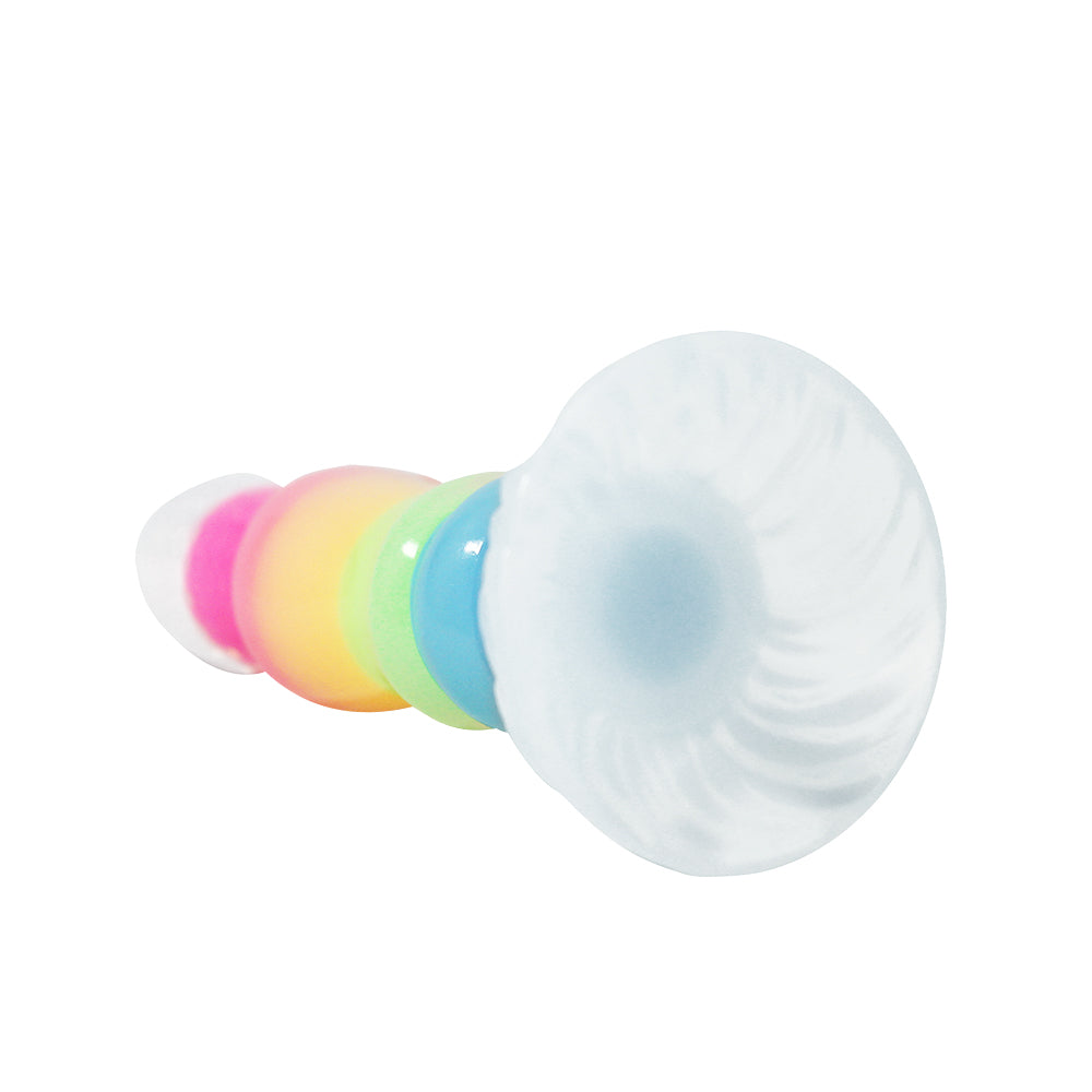 Rainbow Glow In The Dark Knot Dildo