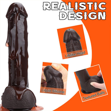 22.9 cm Black Heated Vibrating Thrusting Dildo