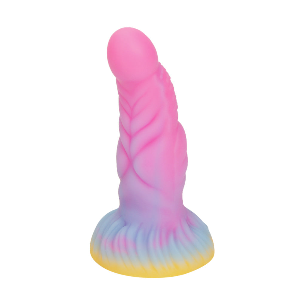 7 Inch Light up Pink Fantasy Ribbed Monster Dildo