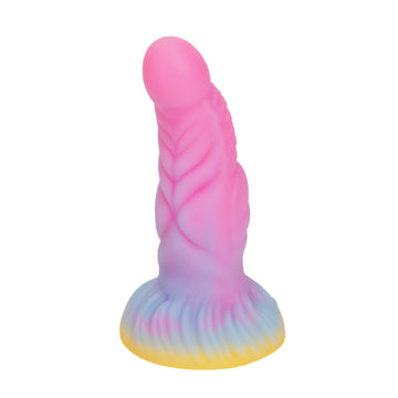 7 Inch Light up Pink Fantasy Ribbed Monster Dildo