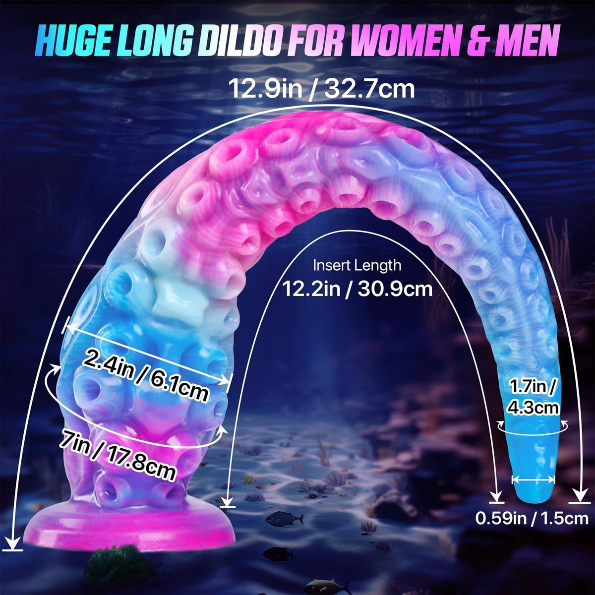 12 Inch Fantasy Octopus Tentacle Long Huge Dildo
