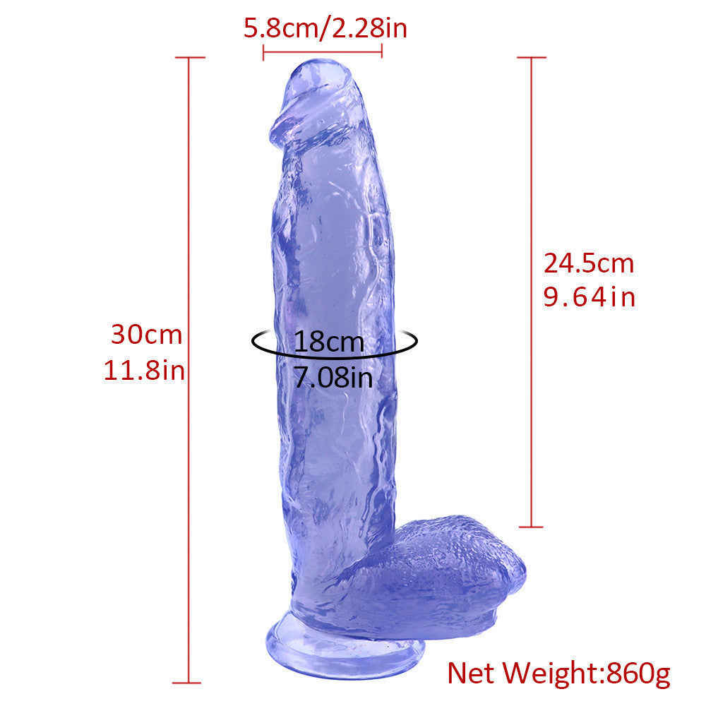 27.9 cm Big Thick Blue Jelly Dildo