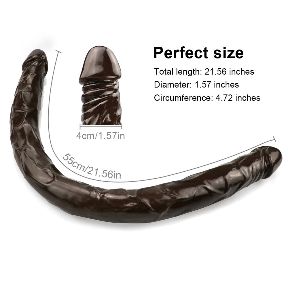 21 Inch Silicone Veined Textured Double Ended Dildo