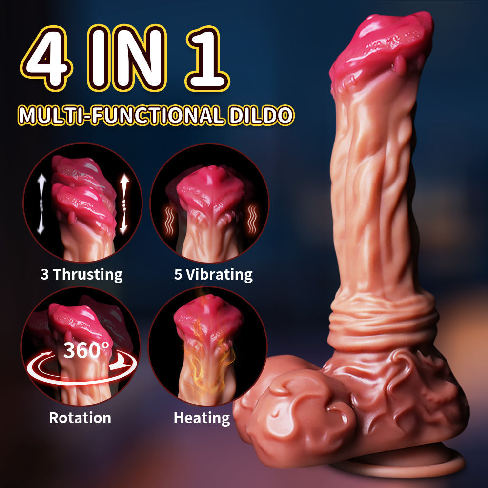 9 Inch Knot Texture Horse Vibrating Thrusting Dildo