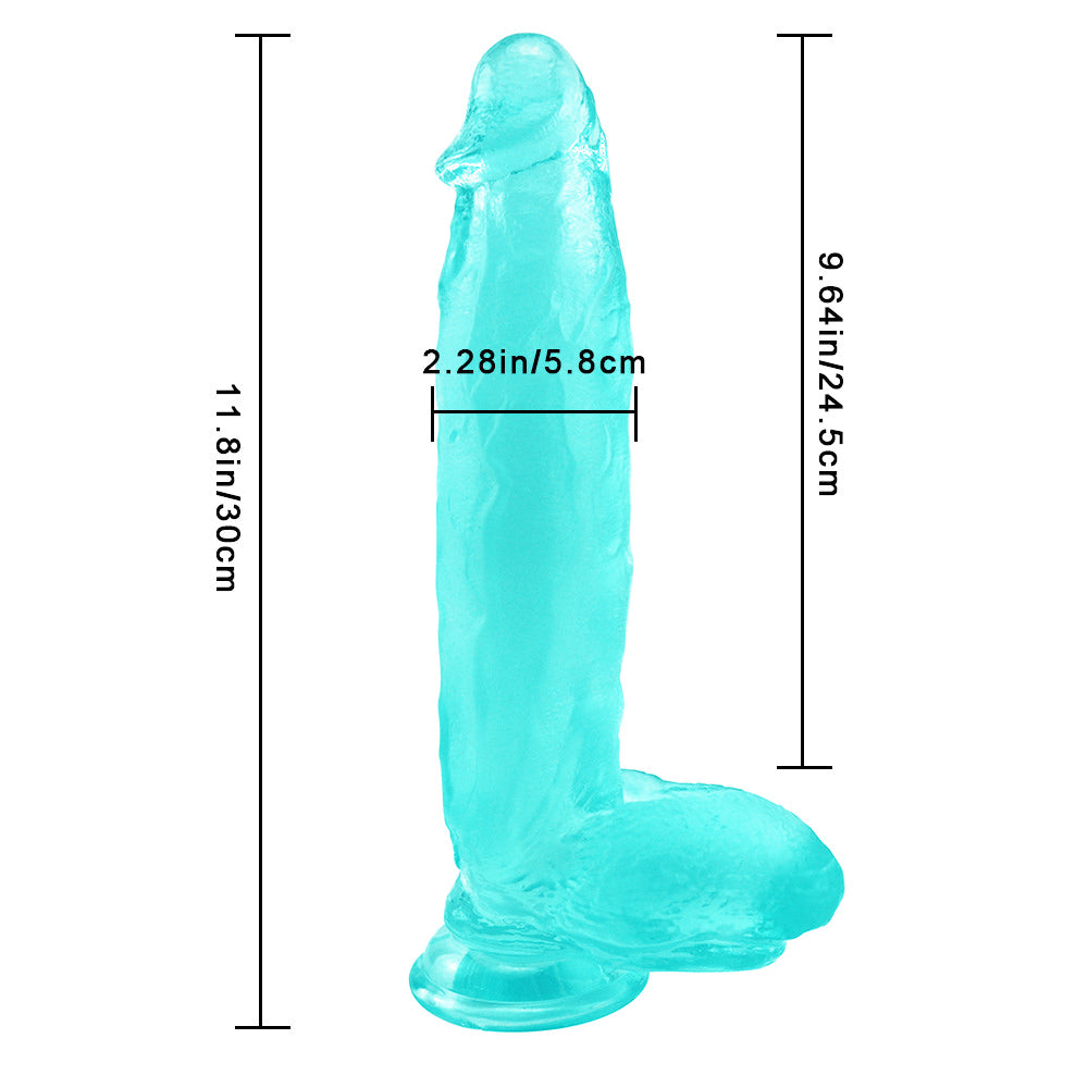 30 cm Big Thick Green Jelly Dildo