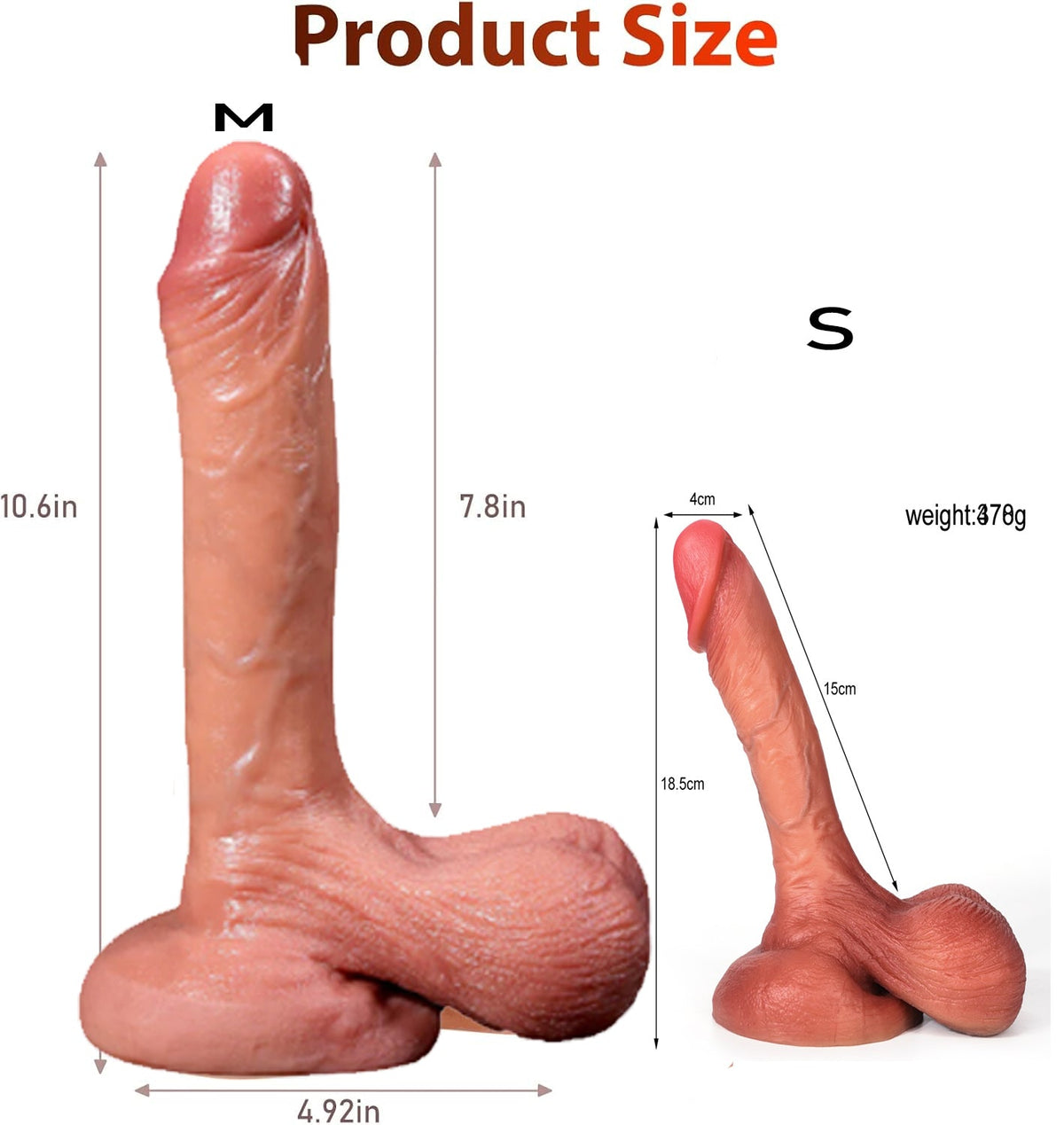 Super Soft Dildo Realistic 25.4 cm with Balls