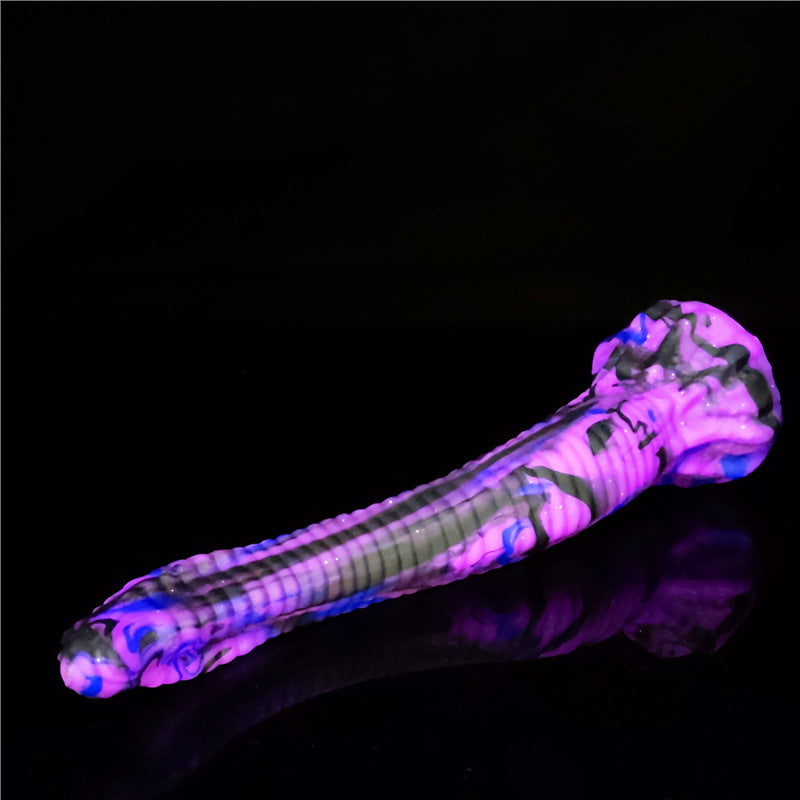 10 Inch Purple Fantasy Slim Snake Textured Dildo