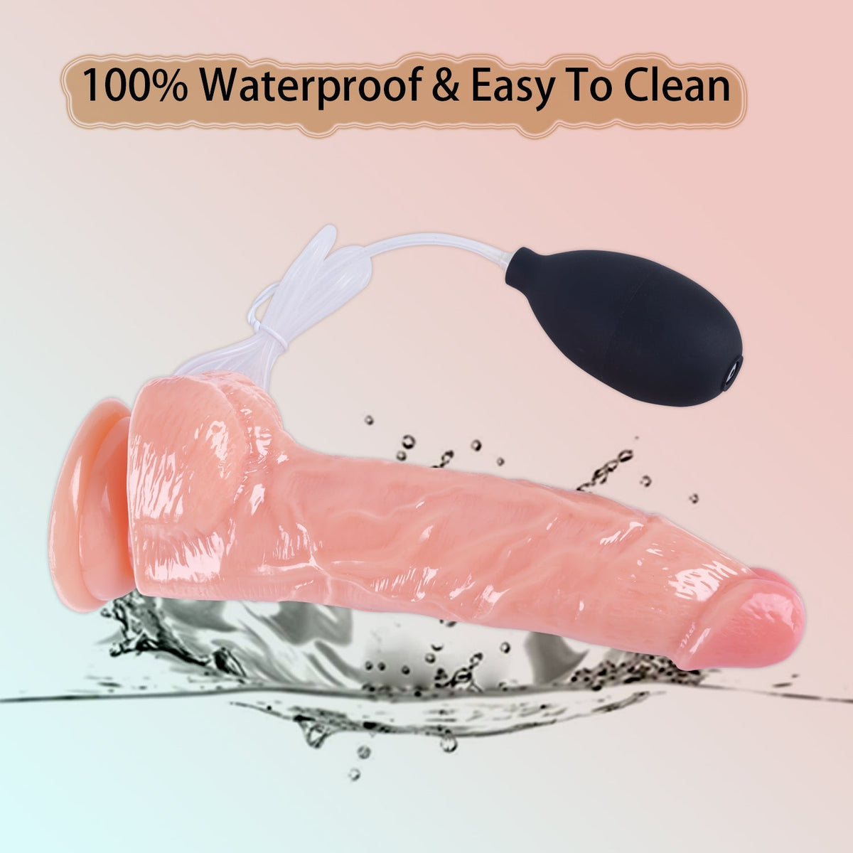9 Inch Realistic Textured Soft Ejaculating Dildo