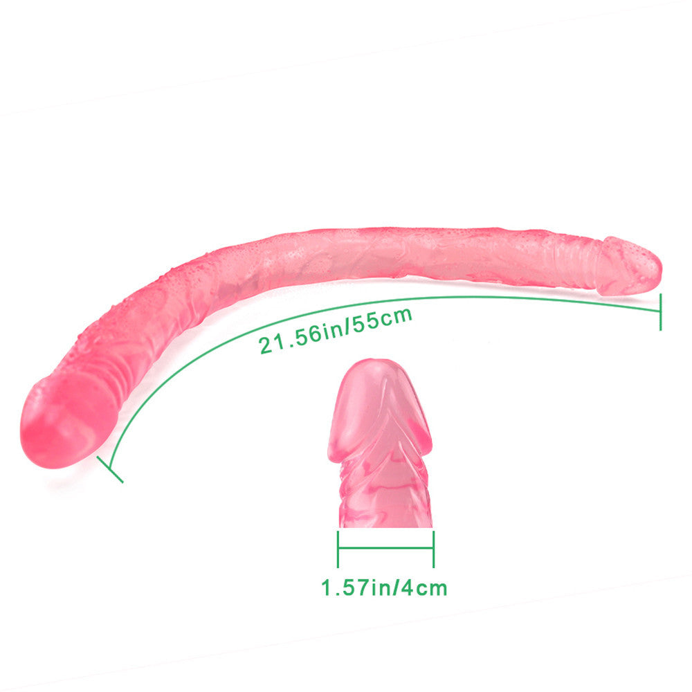 21.5 Inch Pink Jelly Long Double Ended Dildo