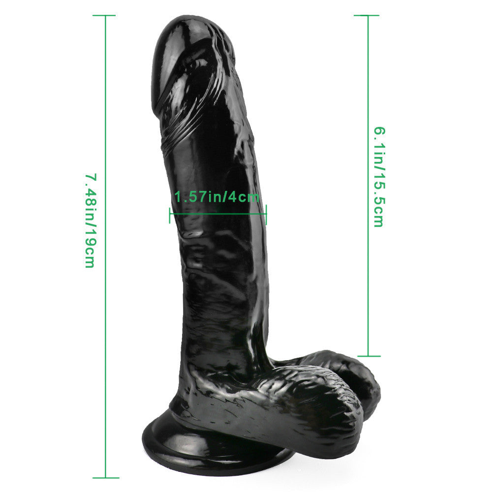 19.8 cm Curved Realistic Black Dildo