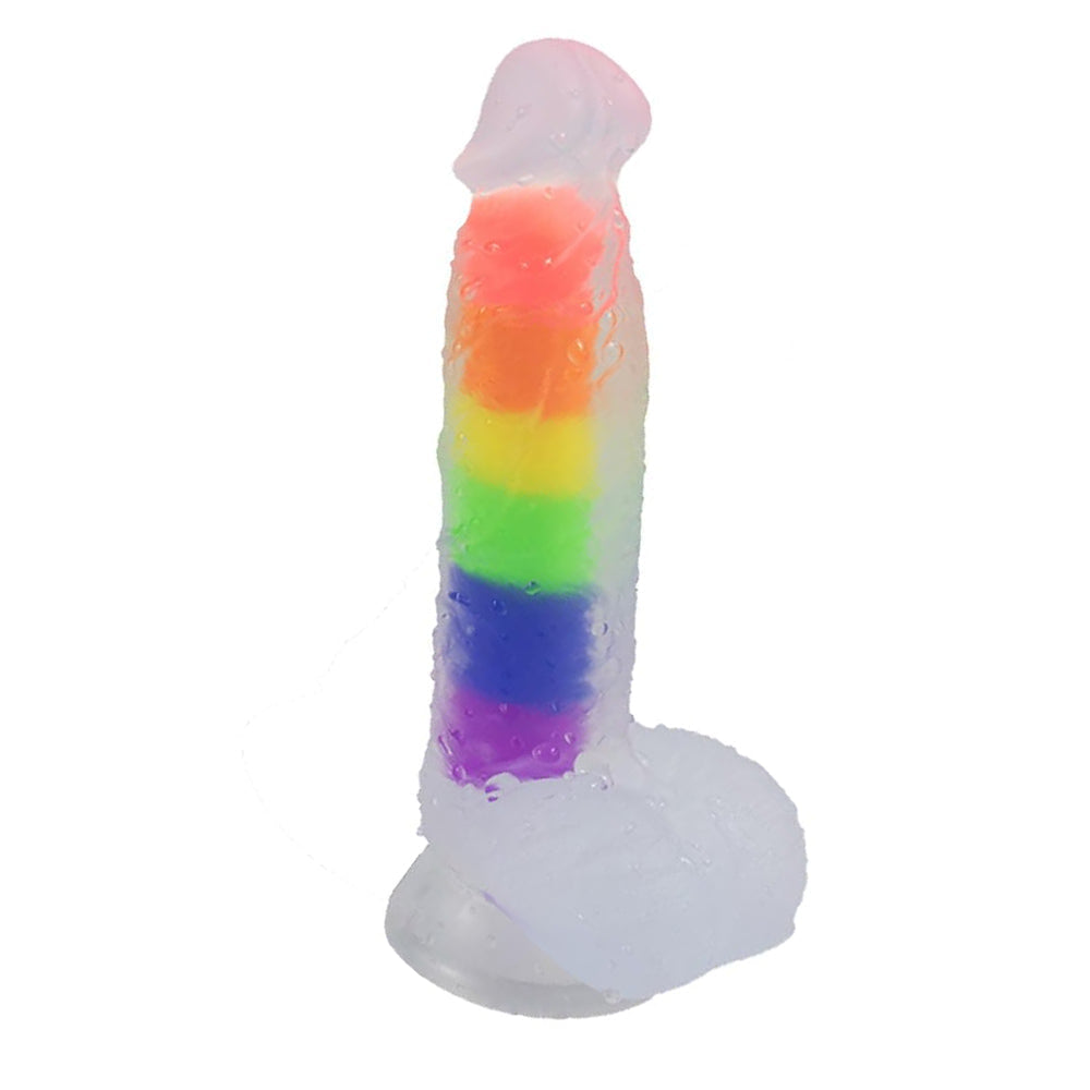 7.4 Inch Jelly Rainbow Soft Dual Density Dildo