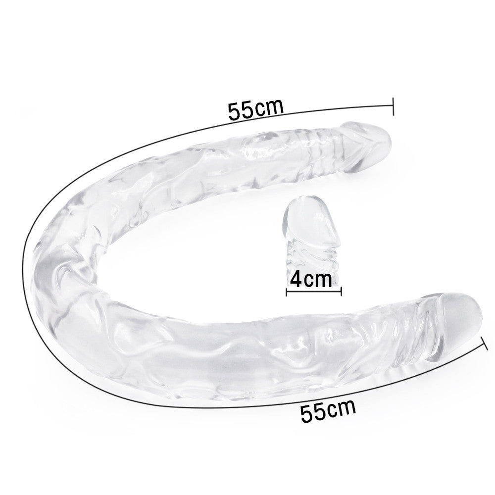 21 Inch Clear Jelly Curved Double Ended Dildo