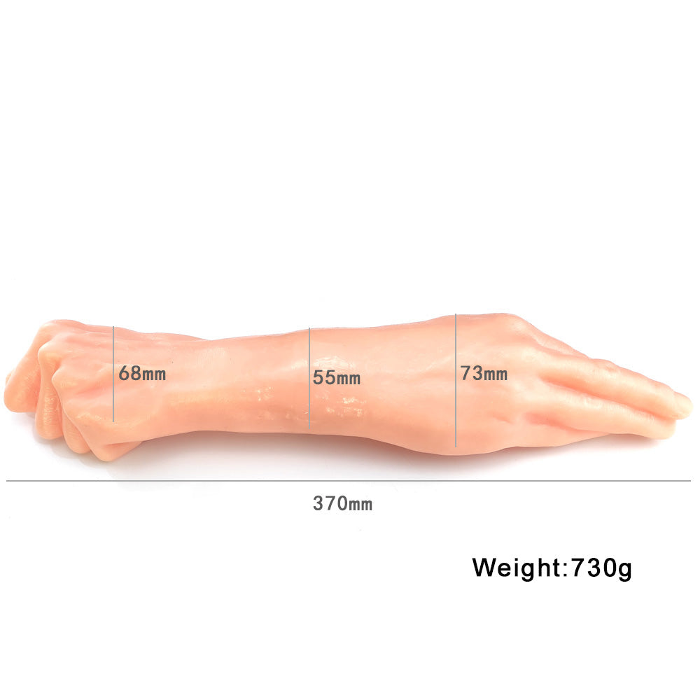 14.6 Inch Black Double Hand Textured Fist Dildo
