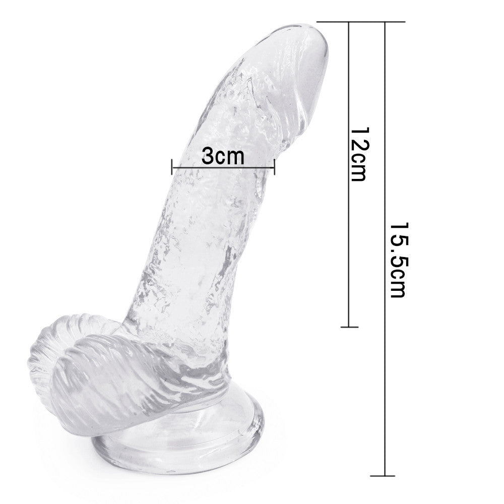 Jelly Clear Realistic Curved Dildo For Beginner