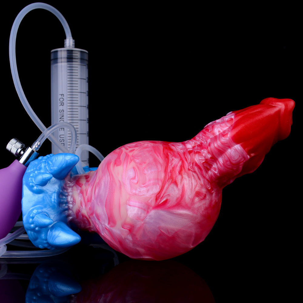17.8 cm Red Fantasy Dog Inflatable Squirting Dildo
