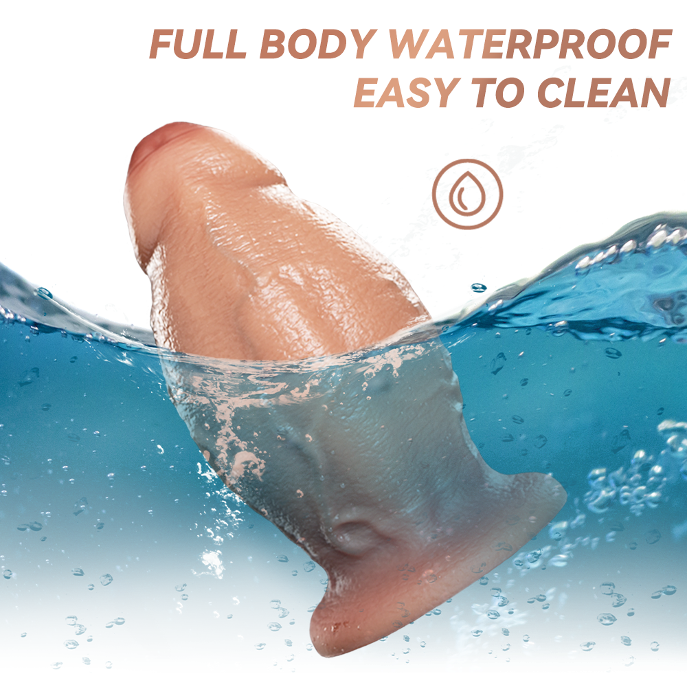 Realistic Fat Curved Silicone Uncircumcised Dildo