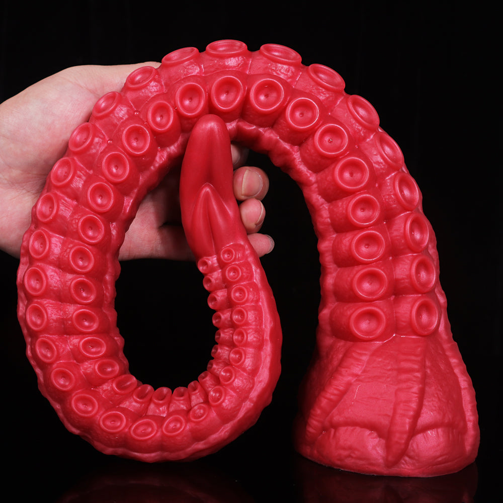 21 Inch Red Long Fantasy Octopus Tentacle Dildo
